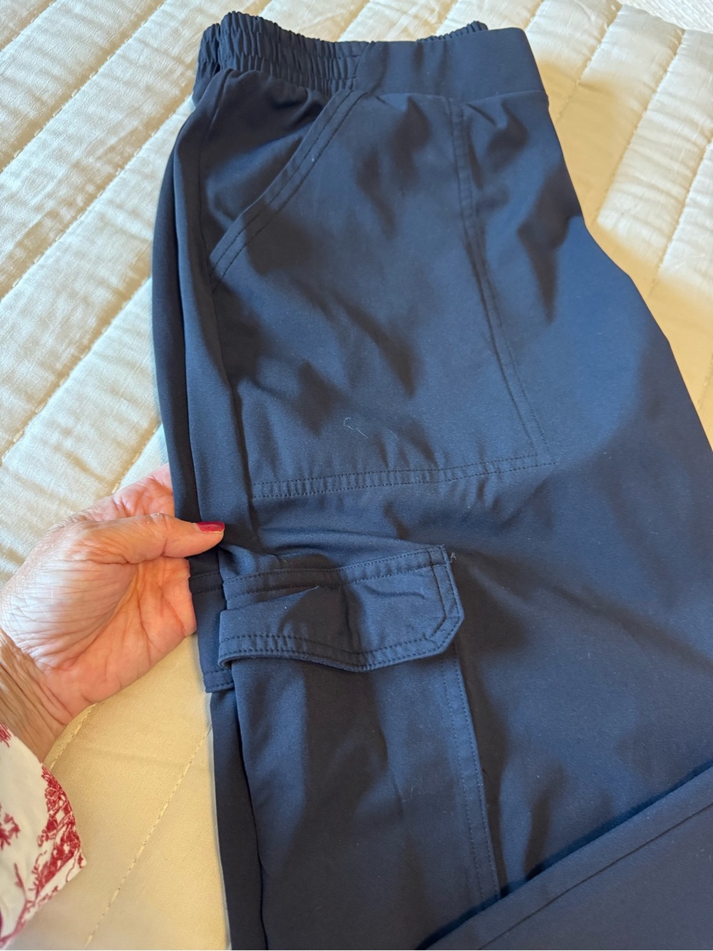 Soma Black Travel Cargo Pants Wide Leg Pull-On Size M